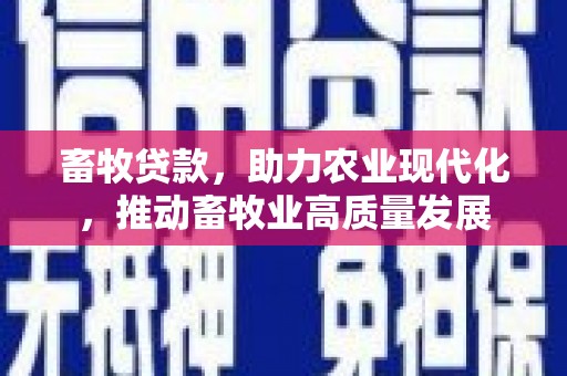 头份畜牧贷款，助力农业现代化，推动畜牧业高质量发展