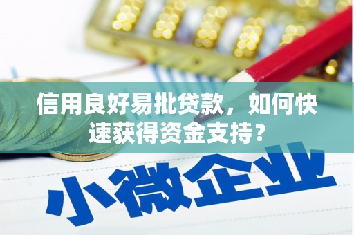 头份信用良好易批贷款，如何快速获得资金支持？