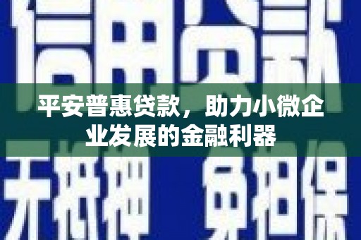 头份平安普惠贷款，助力小微企业发展的金融利器