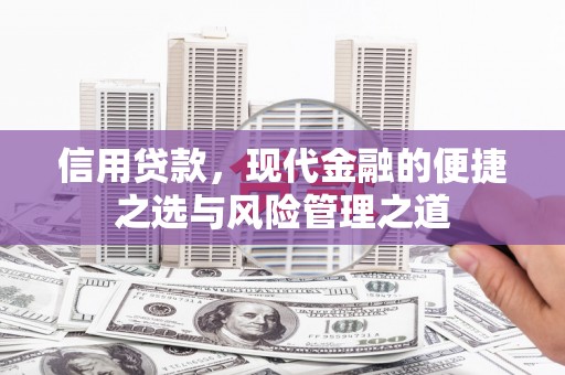 头份信用贷款，现代金融的便捷之选与风险管理之道