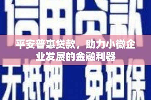 头份平安普惠贷款，助力小微企业发展的金融利器