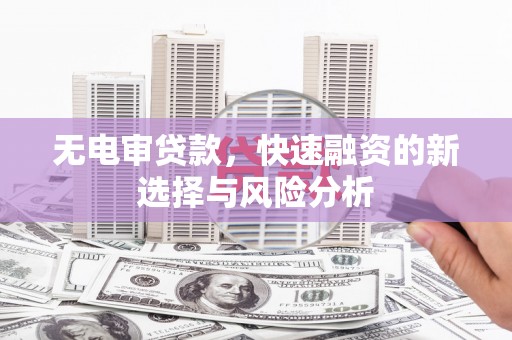头份无电审贷款，快速融资的新选择与风险分析