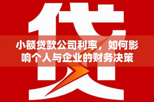 头份小额贷款公司利率，如何影响个人与企业的财务决策