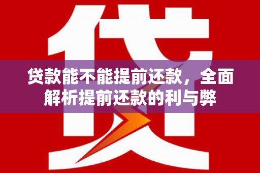 头份贷款能不能提前还款，全面解析提前还款的利与弊