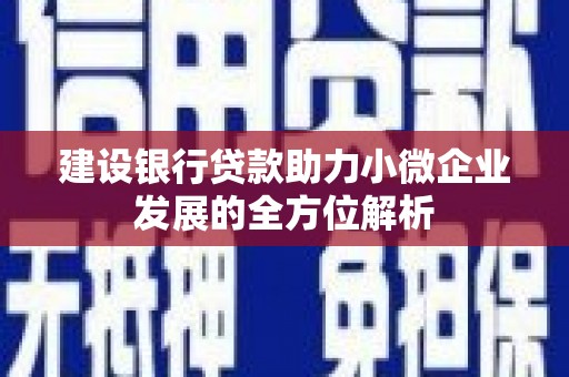 头份建设银行贷款助力小微企业发展的全方位解析
